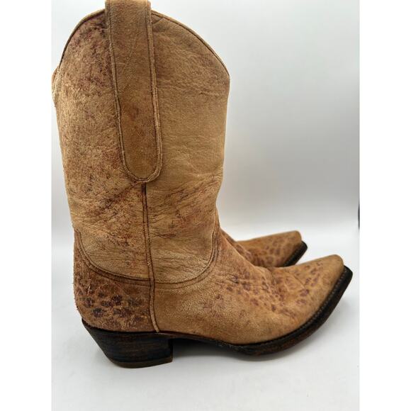 OLD GRINGO WOMEN'S LEOPARDITO WESTERN BOOTS - SNIP TOE Tan LEATHER SIZE 7 - Picture 4 of 11